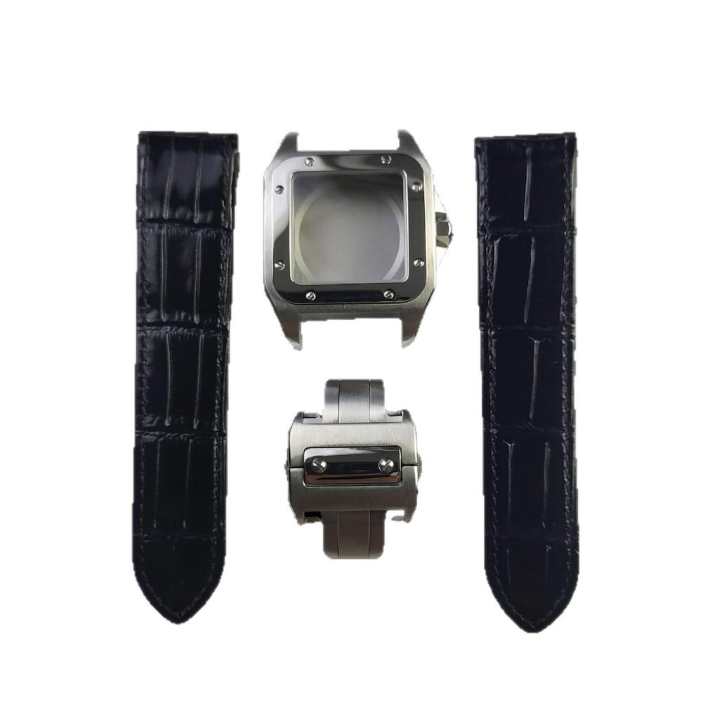 Santos Stainless Steel Watch Case for Mechanical Watches - Fits 2824, Complete Set