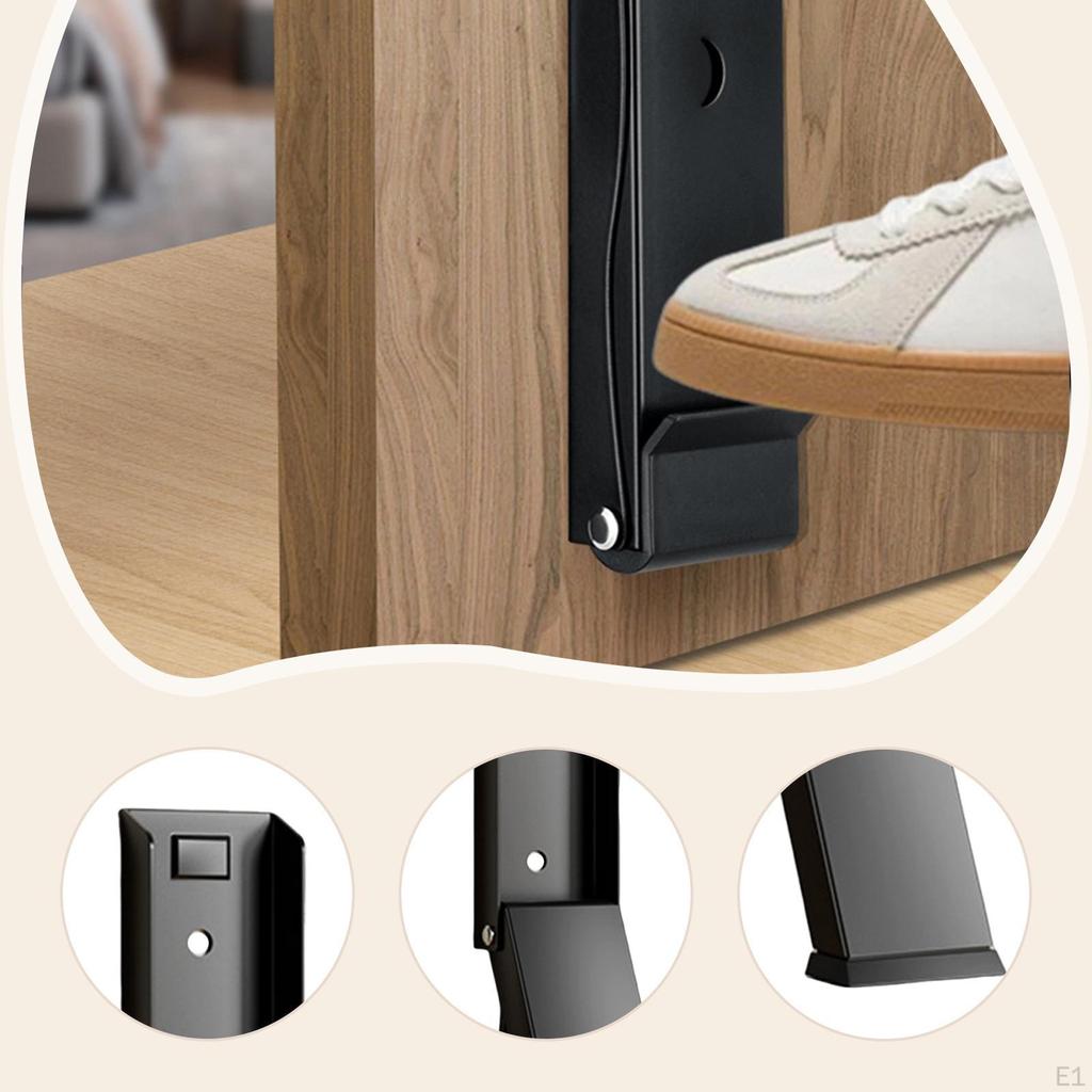 Kickdown Door Stopper Holder Lightweight No Drillings Black Heavy Duty for Outdoor Indoor