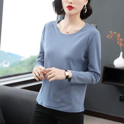 Women's 4XL Bottoming Shirt, Fashionable Long-sleeved T-shirt, New Spring and Autumn Pure Cotton Loose-fitting Top
