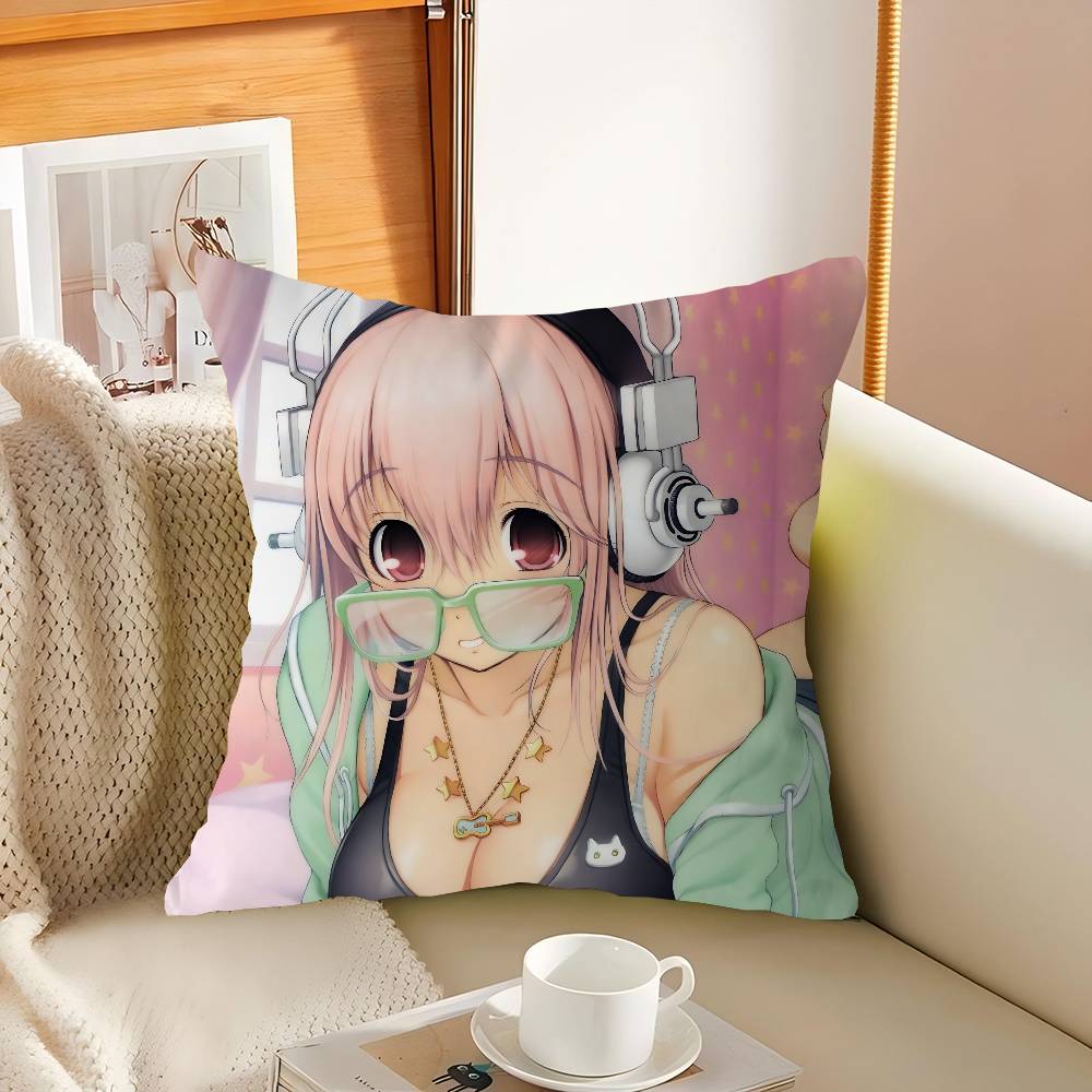 S-Super S-Sonico Pillow Gifts Home Office Furnishings Bedroom Sofa Car Cushion Cover Case 45x45cm