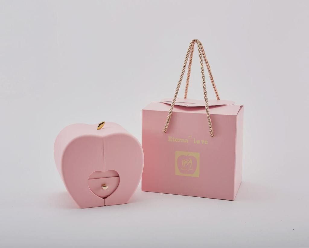 Eple Rose Smykkeskrin - Jul, Valentinsdag, Morsdag Preservert Blomstergave