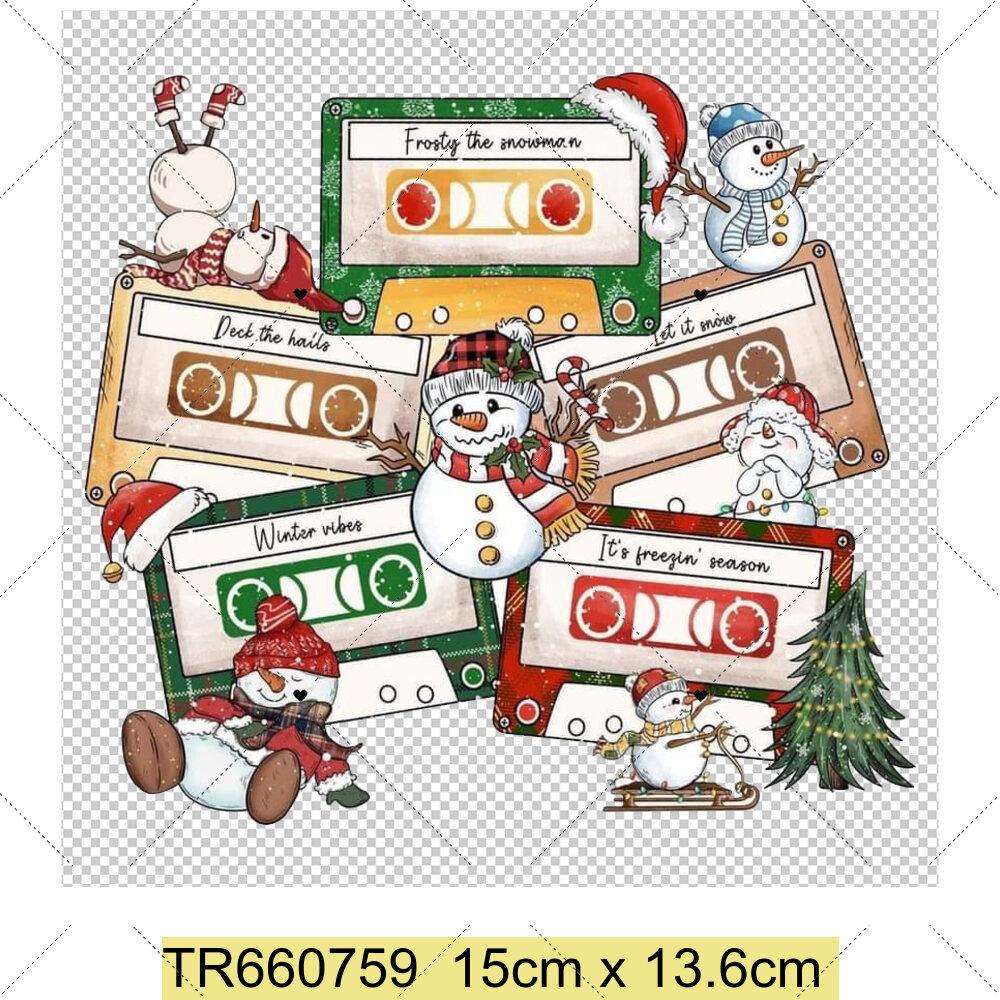 Santa Claus Christmas Tree and Reindeer Heat Transfer Sticker DIY Clothing Sewing Supplies Christmas Short Sleeves Patches