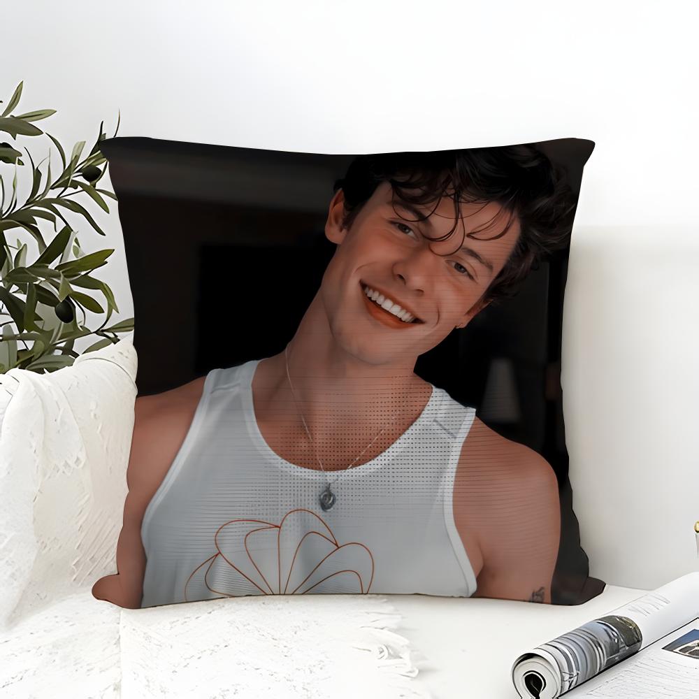 Pop Singer Smile S-Shawn M-MendesS Pillow Case Linen Pillow Case Sofa Home Decor Cushion Cover Cushion Cove