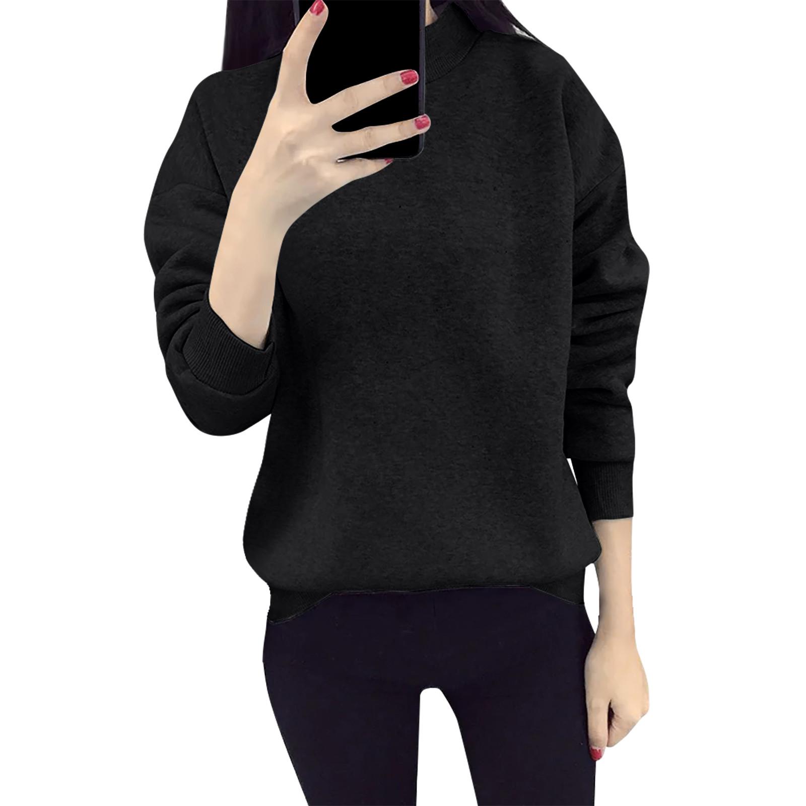 

Women s Sweatshirts Casual Out Solid Color Long Sleeve O Neck Festival Tops Sports Pullover S червоний