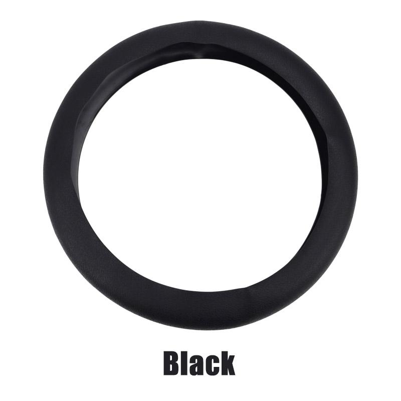 

Universal Silicone Steering Wheel Cover Black Leather Texture Car Truck Vehicle Auto Soft Glove Styling Accessories Decoration