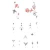 Sticker Tatuaggio Adesivo Lunga Striscia Totem Linea Dita Multi-Immagine Fiore Semplice Liscio Sole Luna Stella Schiena Vita Colonna Vertebrale
