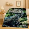 Coperta in Flanella Cartoon Dinosauro Jurassic Park 3D, Coperta Morbida Calda in Peluche per Casa Camera da Letto Letto Divano Copertura Ufficio Campeggio