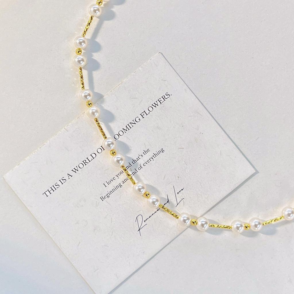 High Gloss High Quality Artificial Crystal Pearl Necklace Clavicle Chain