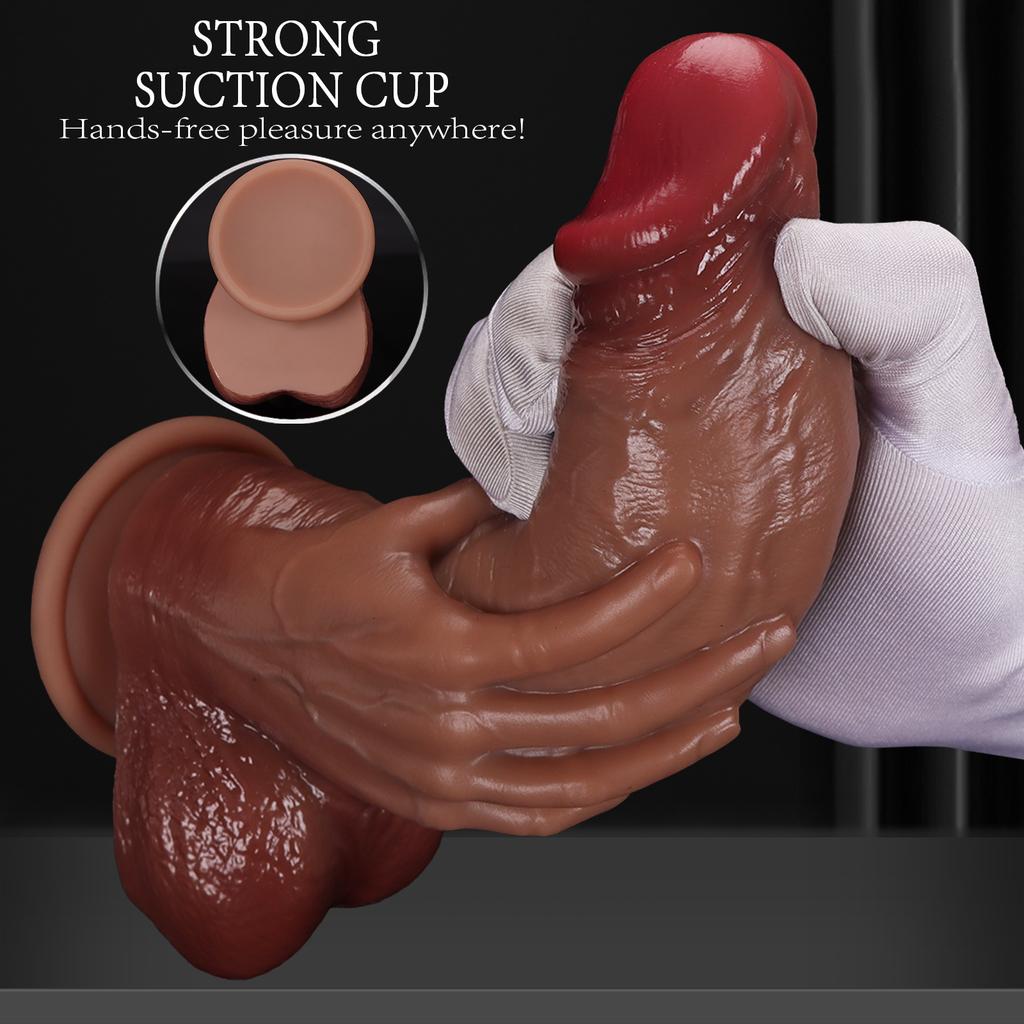 Best-Selling Realistic Dildo for Women - Lifelike Silicone Penis with Handheld Base, Ultra-Realistic Adult Toy
