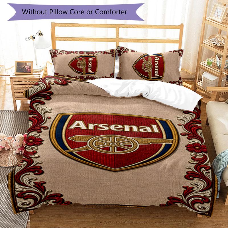 3pcs A-Arsenal3 Design Cover Set - HD Printed Bedding with 1 Cover and 2 Pillowcases - Perfect for Home and Dorm Decor