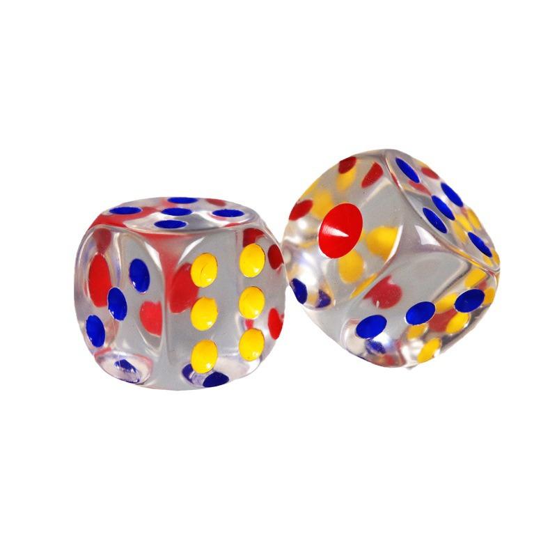 Duże Przezroczyste Akrylowe Kostki z Kolorowymi Kropkami do KTV lub do Gry