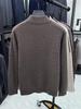 Hengyuanxiang Men's 100% Pure Wool Half-Zip Crew Neck Sweater - 2025 Autumn/Winter Warm Knitwear