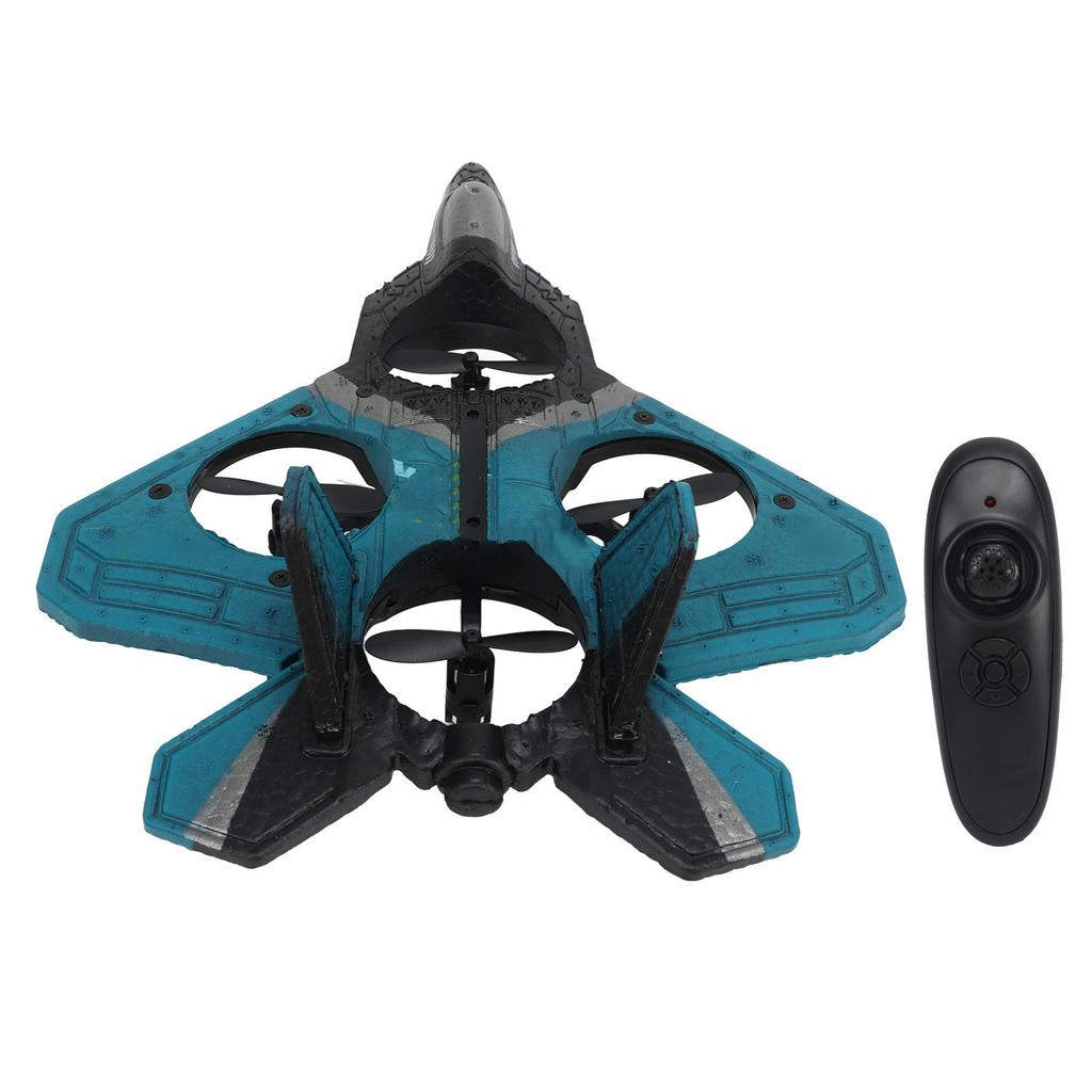 2.4 GHz Kids RC Glider Model LED Light Stable Flight Remote Control Plane Toy with Propeller Blue 3 Batteries