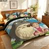 Custom Name,My Neighbor Totoro Pattern Bedding Home Decoration Birthday Gift ( 1 Duvet Cover + 2 Pillowcase, Without Core),fan Merchandise.