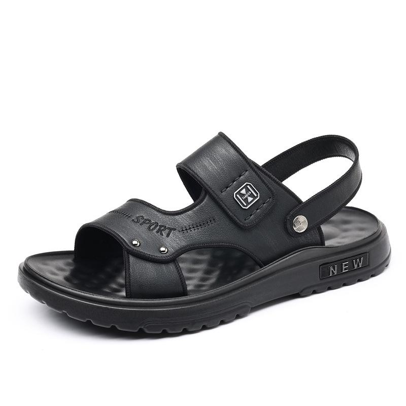 

Мода Летняя Мода Кожа Мужские Сандалии Улица Пляж Мужские Тапочки Роскошные Домашние Мягкая Подошва Шлепанцы Мужские Сандалии Кожа 44