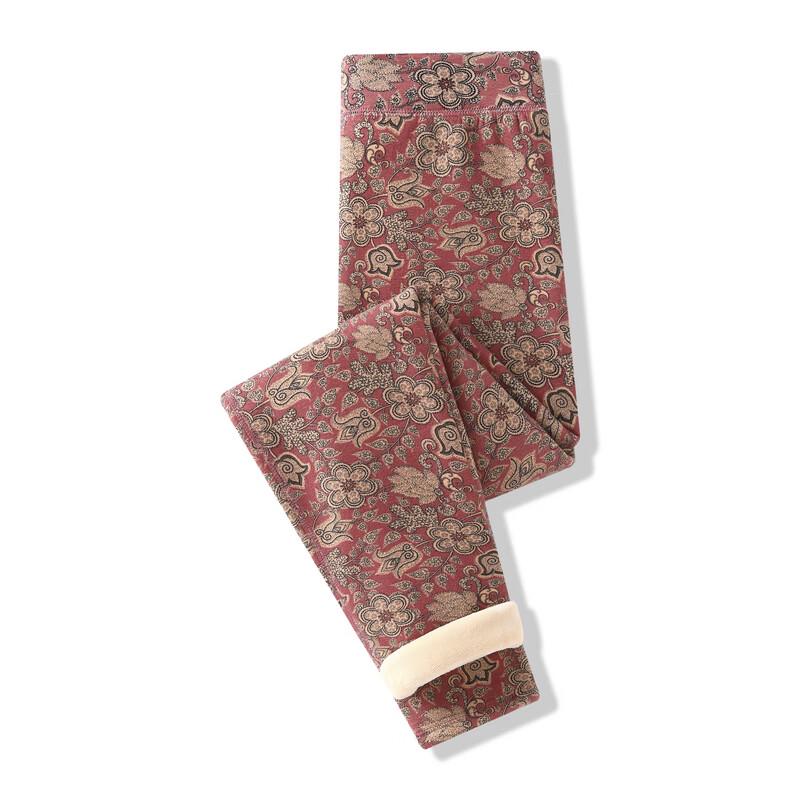 LangSha Women's High-Waist Printed Winter Thermal Leggings