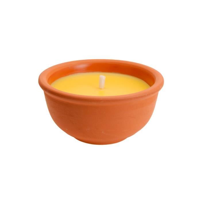 GENERIQUE - Bougie Anti-Moustique À La Citronelle Avec Récipient En Argile Mesures: Ø13x6,5cm Euro/Uni