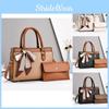 Stylish High-end Pu Leather Womens Tote Bag Set With Spacious Interior And Trendy Colors