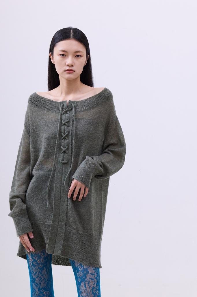 SMIEUR String Knit Dress (Green)