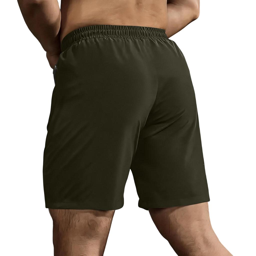 Men's Lightweight Quick Dry Athletic Shorts with Zippered Pockets Elastic Waistband Breathable Fabric for Gym Running Outdoor Sports