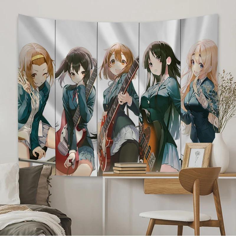 New K-ON! Anime Cartoon Hanging Tapestry Bohemian Mandala Wall Art Home Party Decorative Japan Game Photo Background Cloth