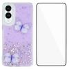 For Samsung Galaxy S25 Edge TPU Case WANLONFENG AW Series PVC Butterfly Epoxy Phone Cover with HD Film