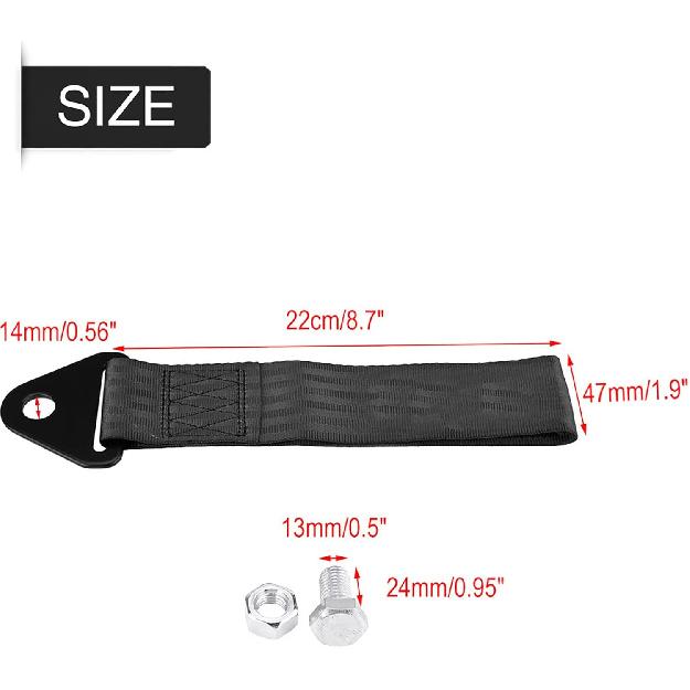 Racing Tow Strap, Racing Car Tow Rope, Universal High Strength Strap Rope with 10,000 Recovery JDM Tow for Front Rear Bumper Towing Hook Red lbs Good