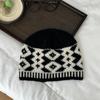 Grid Jacquard Knitted Hat Warm Printing Knit Cap Casual Beanies  Apparel Accessories
