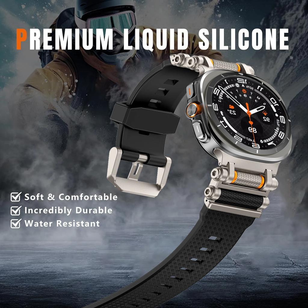Gumový sportovní řemínek pro Samsung Galaxy Watch 7 Ultra 47mm Silikonový náramek pro Galaxy Watch Ultra 47mm Náhradní příslušenství