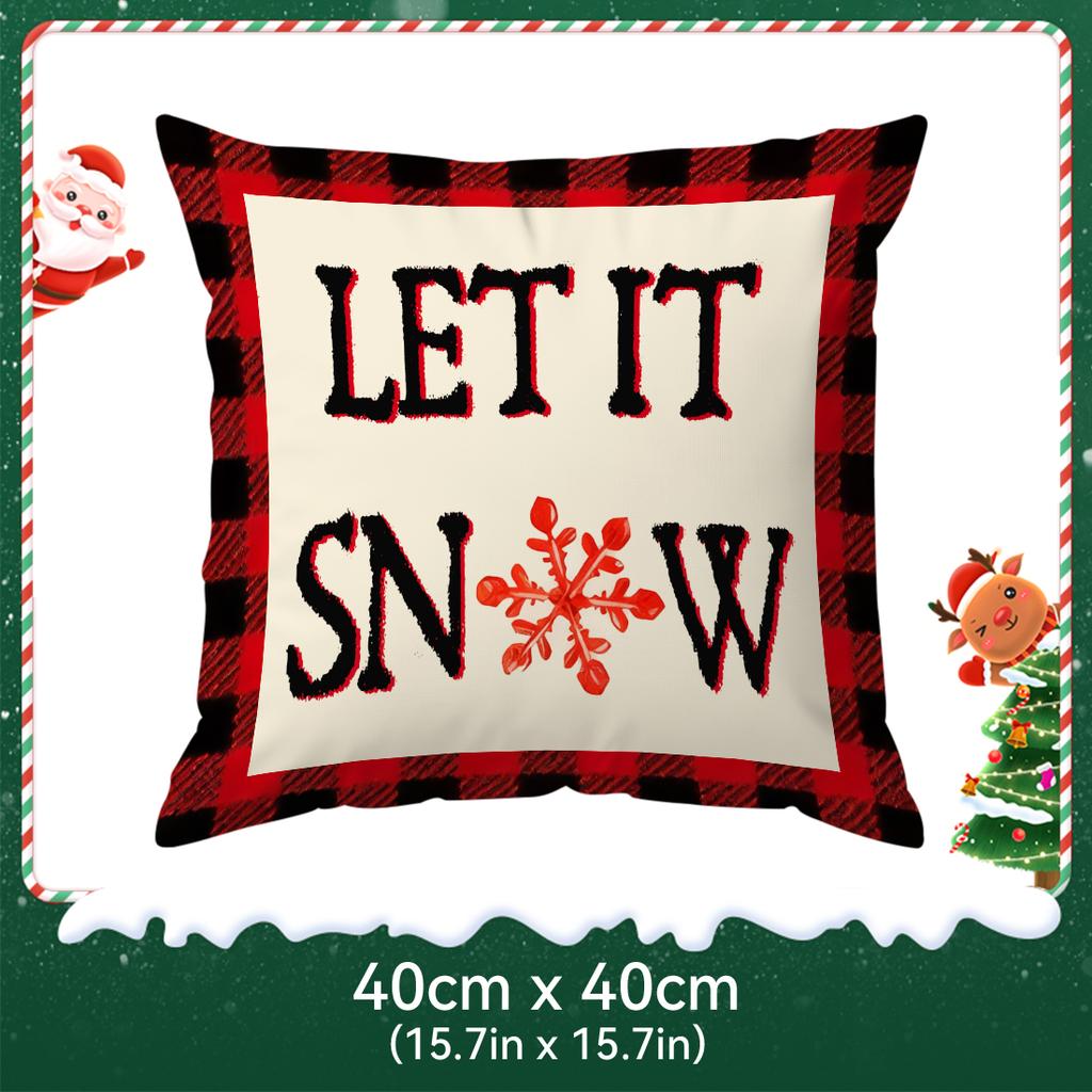 Christmas Snowman And Tree Pillowcase Bedroom Sofa Cushion Cover 100% Polyester Living Room Cushion Pillowcase Home Decor