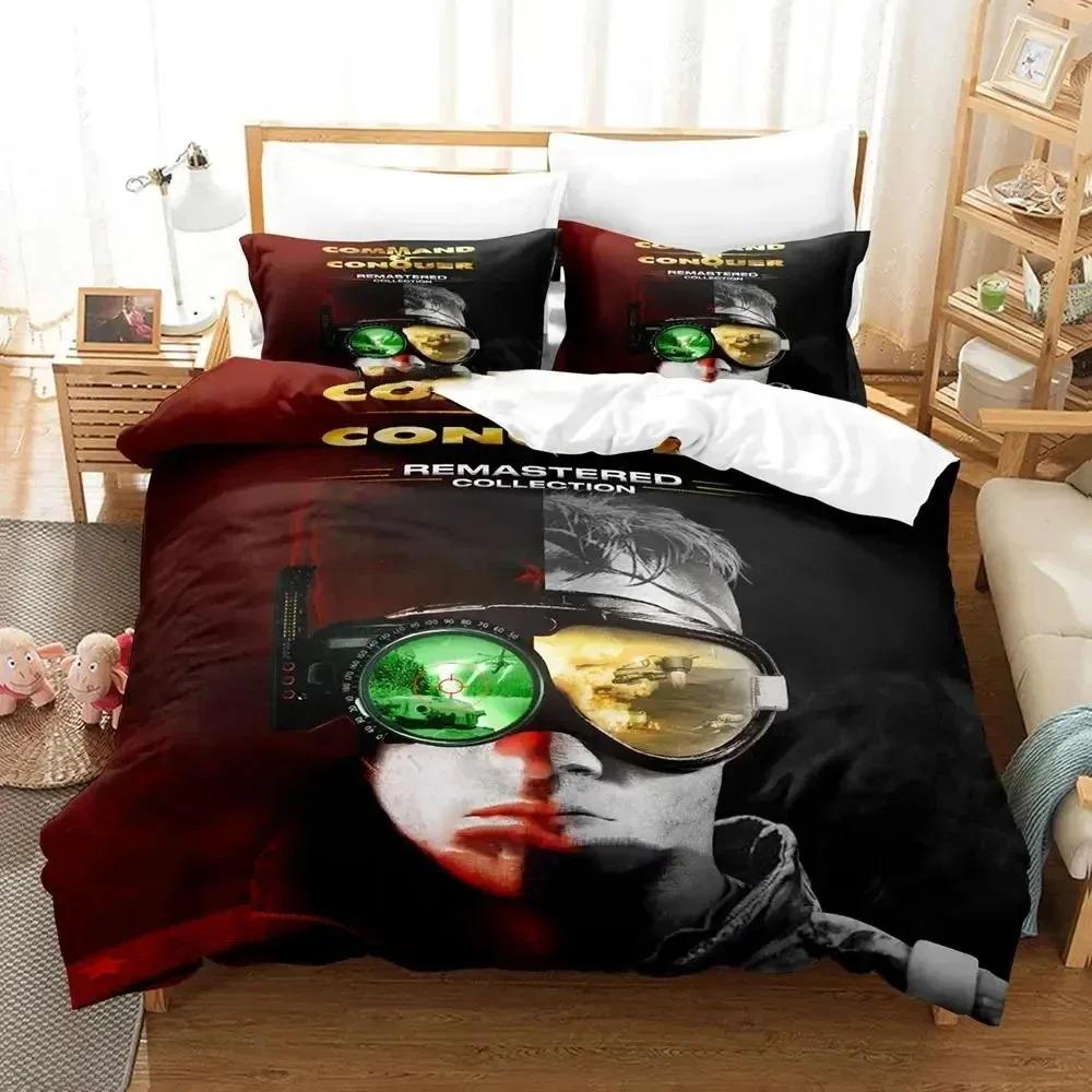 

3D Игра Command And Conque Постельное белье Набор Пододеяльник Комплект для кровати Покрывало для одеяла Наволочка Одеяло Кинг Размер Квин Размер Мальчики Взрослые 70x133cm 2pcs