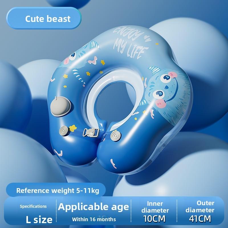 Baby Pool Float With Inflatable Neck Ring For Water Play And Swimming Safety