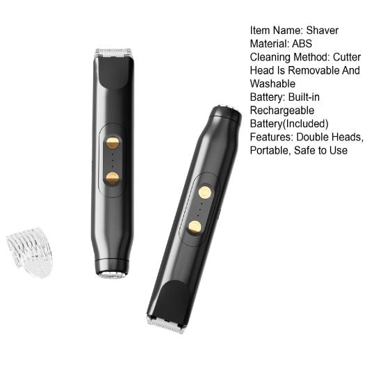 Women Electric Shaver Double Heads USB Rechargeable Waterproof Portable Face Body Bikini Area Arm Leg Hair Removal Epilator Razor Trimmer