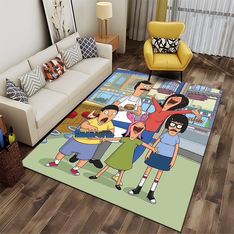 Animated Family with Fun Style Suitable As a Non-slip Mat for the Living Room or Bedroom Sofa