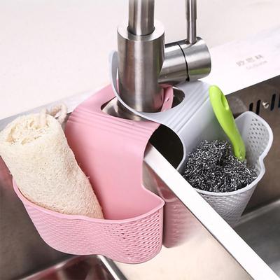 Snap-on Sink Storage Hanging Basket Kitchen Shelf Faucet Sponge Drain Hanging Bag
