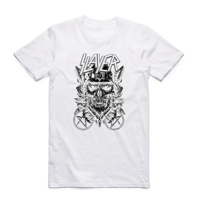 Asian Size Men Printing Slayer Heavy Metal Thrash Rock Band T-shirt Summer O-Neck Short Sleeves Speed Metal Band T-shirt HCP4102