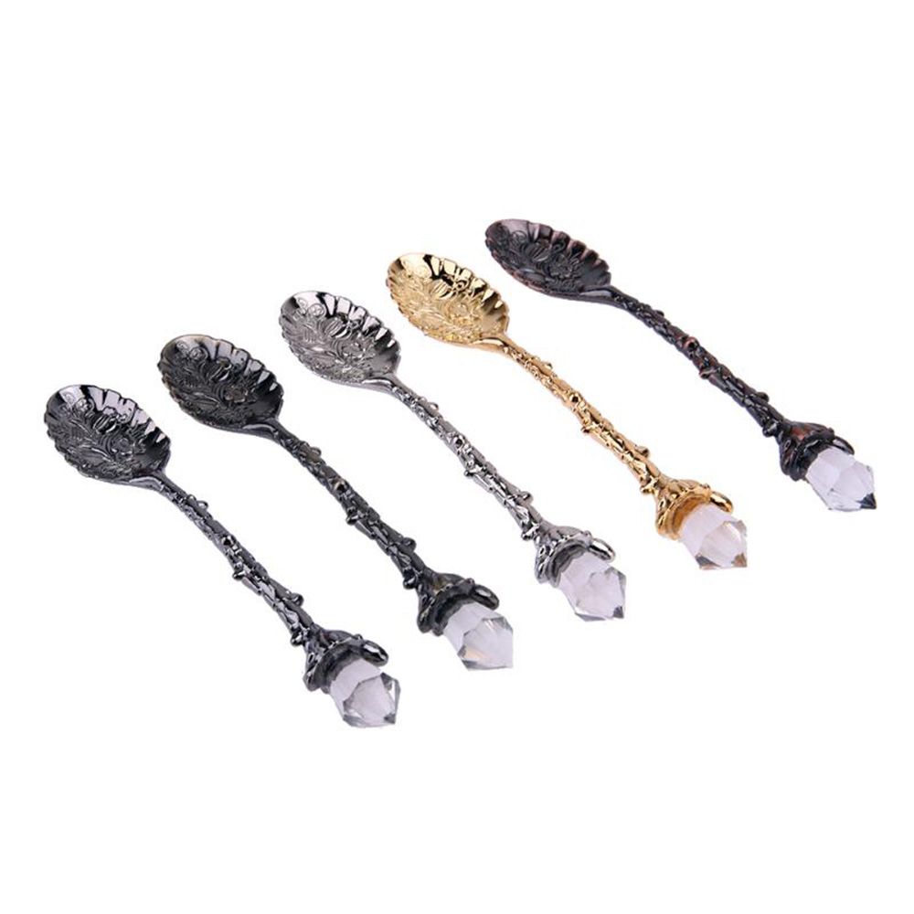 Crystal Head Coffee Spoon Ice Cream Flatware Tea Zinc Zinc Zinc Alloy Scoops Accessories Kitchen Dining Bar