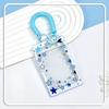 Porte-cartes Couvercle coulissant Étoile Transparent Portable Protecteur d'identité Photo carte Collectionnable Manchon photo Pour un usage quotidien