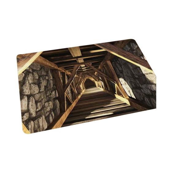 3D Hole Floor Rug Optical Illusion Floor Mat Realistic Bottomless Pit Doormat Non-Slip Bathroom Rug