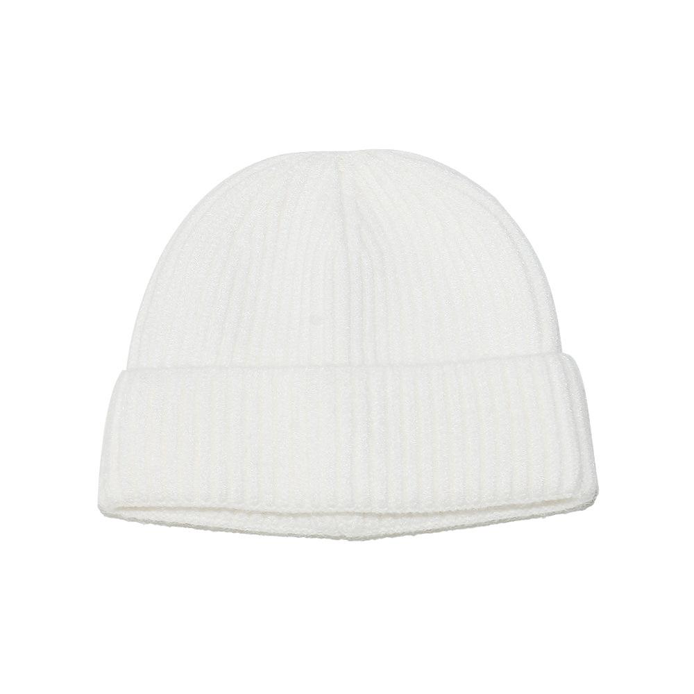 Cold hat men's winter warm solid color short melon fur hat men's dome wool knitted hat retro beanless winter hat