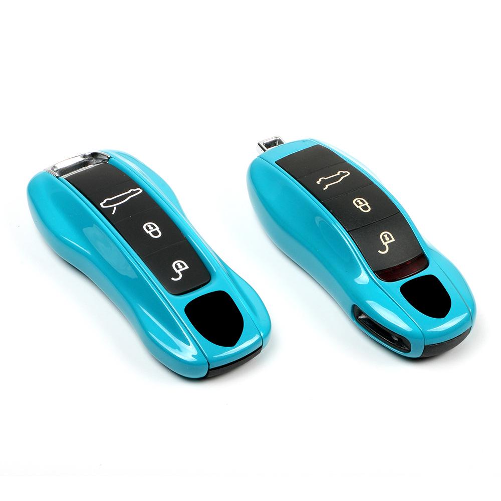 Porsche Key Shell for Cayenne, Macan, 911, Panamera, 718, Taycan - Miami Blue