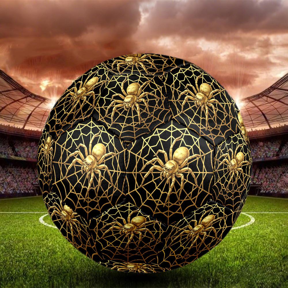 Spider Webs and Beehives Indoor Size 5 Soccer Ball Colorful Machine Stitched PVC Competition Ready Durable High-Bounce
