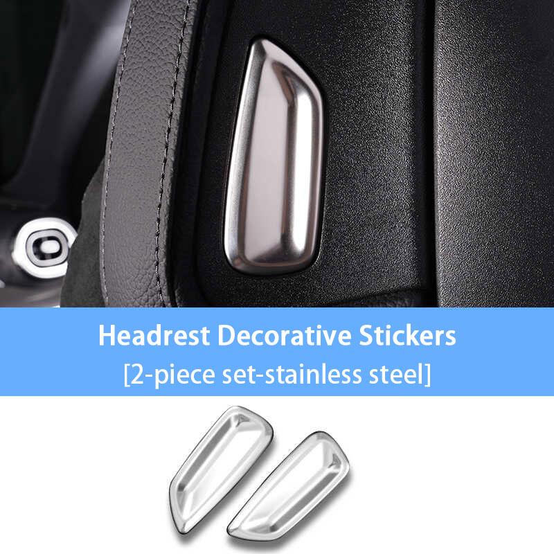 For Mercedes Benz EQE EQS V295 V297 W295 W297 C W206 GLC X254 E Class W214, Car Seat Headrest Adjustment Button Cover Trim Frame 2 piece set