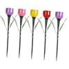 balacoo Garden Solar Lights Decorative 5pcs Tulip Design Solar Lawn Light Solar-Powered Ground Lamps Led Stake Lights for Outdoor Night Lighting
