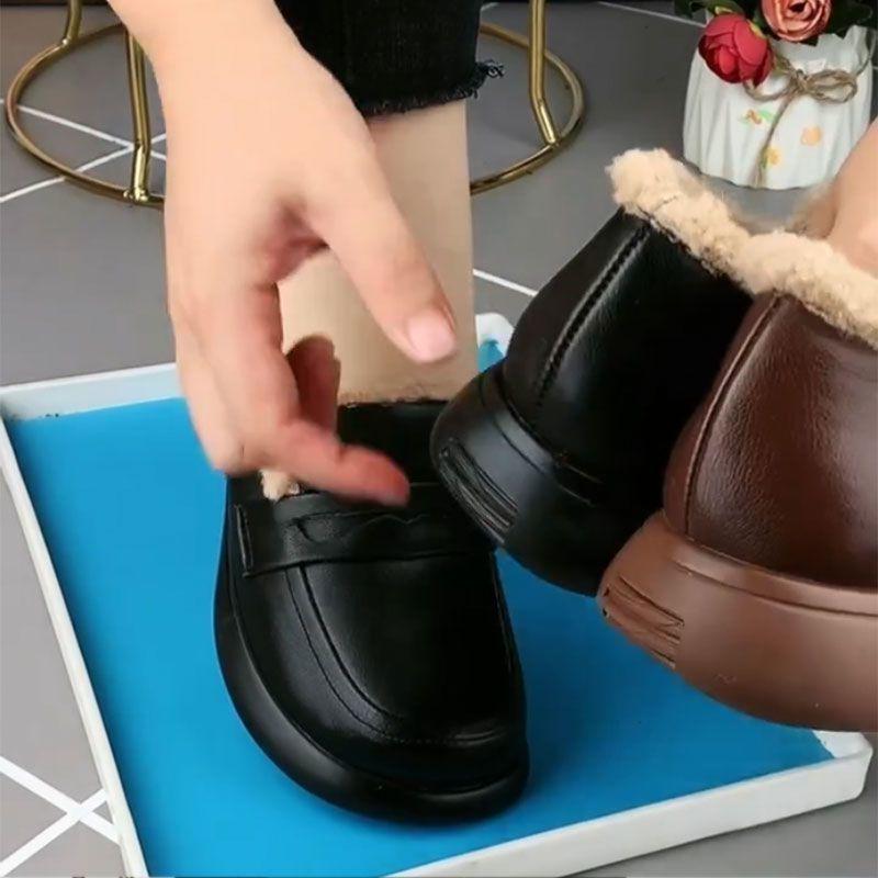 Women's Genuine Leather Fleece-Lined Loafers - 2025 Autumn/Winter Fashion