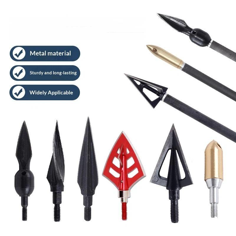Compound Bow Arrow Tips Stainless Steel Replaceable Head Multi Styles Archery Training And Outdoor Use