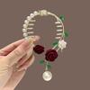 Elegant Tassel Hair Claw Rhinestone Pearl Flower Tassels Hair Clip Women Girl Ponytail Holder Hairpins Fringe Hair Accessories