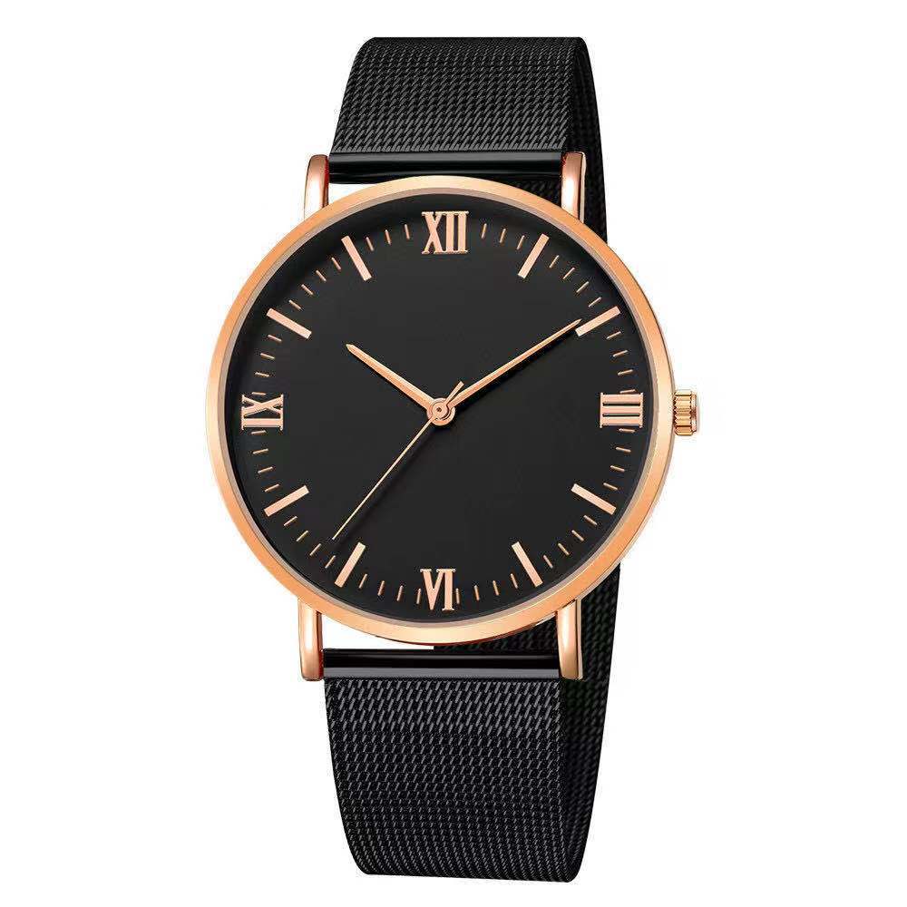 Eaby Simple Couple Quartz Fashion Watch Mesh Strap Men'S Watch