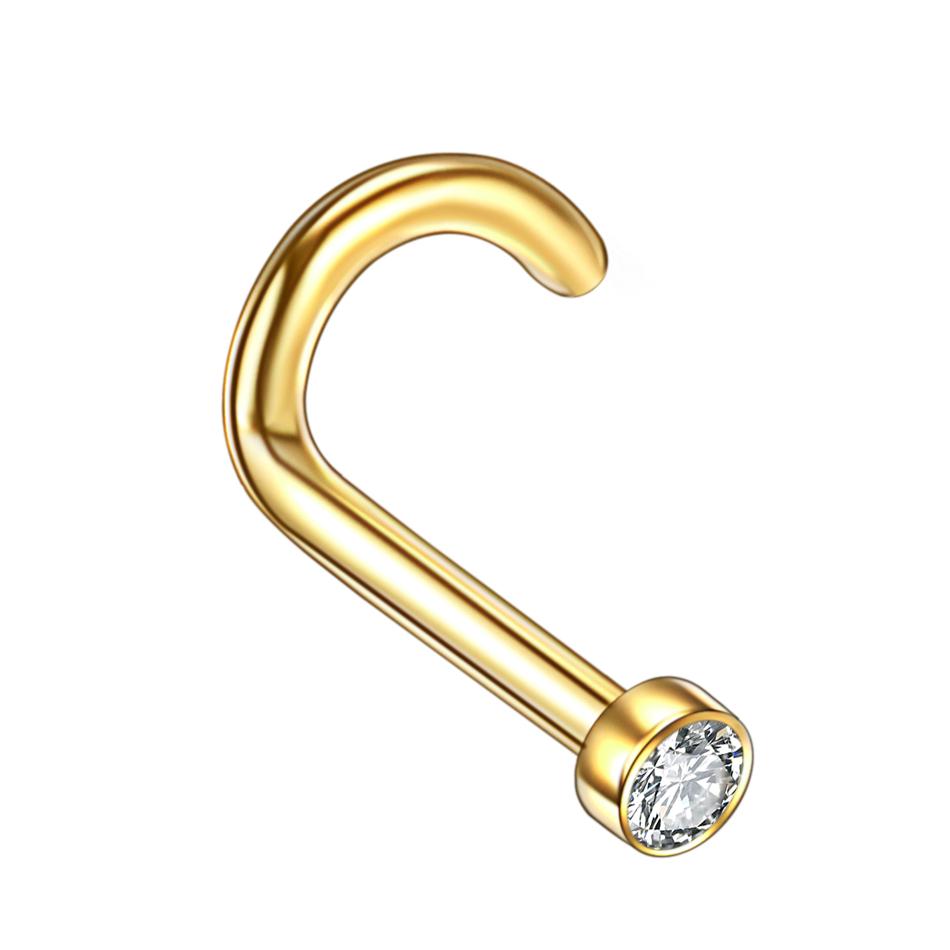 1 Stück G23 Titan Kristall Nasenstecker Piercing 18G 20G Nasenschraube Nazir Piercing Nasenflügel Ohrring Nasenring CZ Körperschmuck
