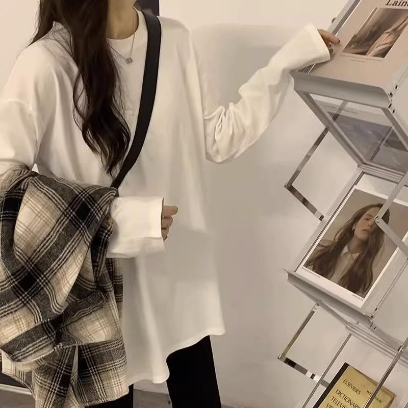 2026 New Arrival Women's Lightweight Long-Sleeve Top Student-Friendly Oversized Layering T-Shirt